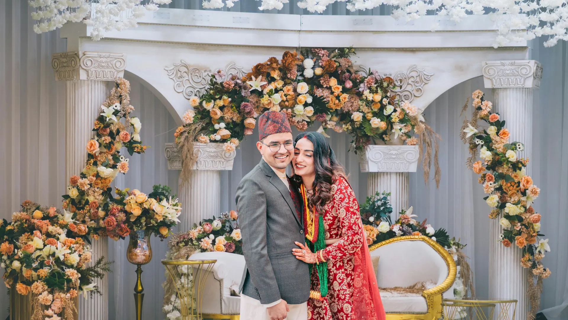 Couple portrait from a banquet celebration