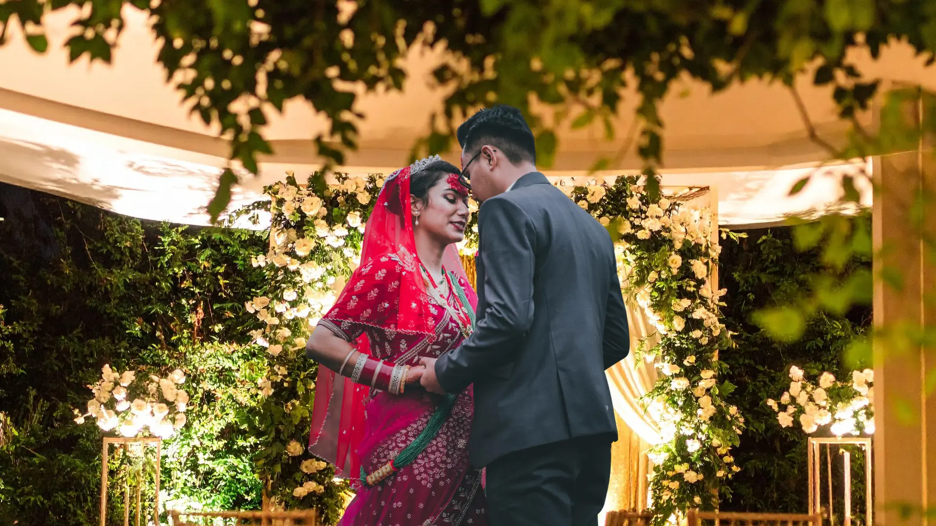 Wedding celebration decor in the banquet venue